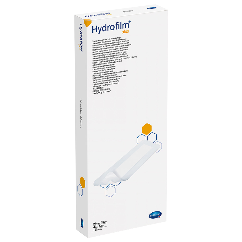 Пов’язка плівкова прозора абсорбуюча подушечка Hydrofilm® Plus, 10 х 30 см.